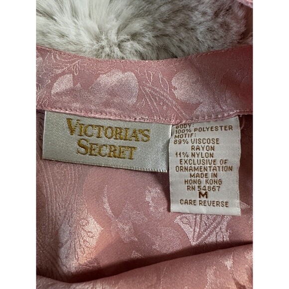 Vintage Victoria's Secret  Size M Satin & Lace Chemise Slip Dress 80s 90s Pink - Picture 6 of 7